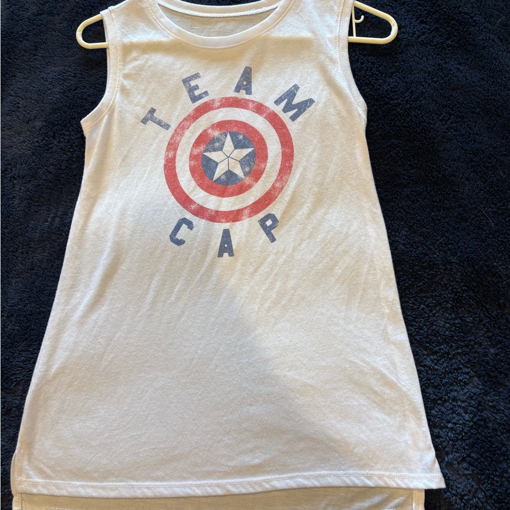 Marvel White Captain America Tank Top